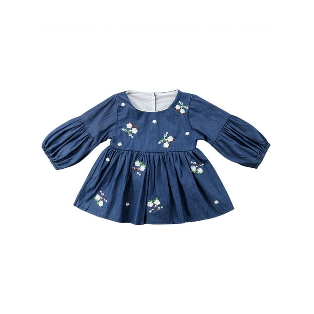 Jarsh Baby Girl Dress Long Sleeve Embroidery 3D Flower Dress for Toddler Infant 